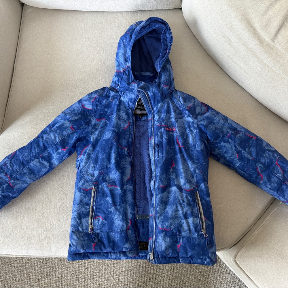 Kamik Blue and Pink Kids Winter Jacket